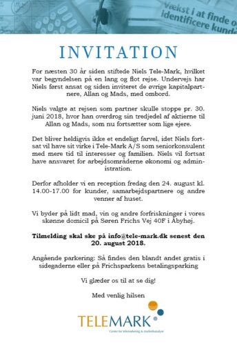 INVITATION TIL RECEPTION